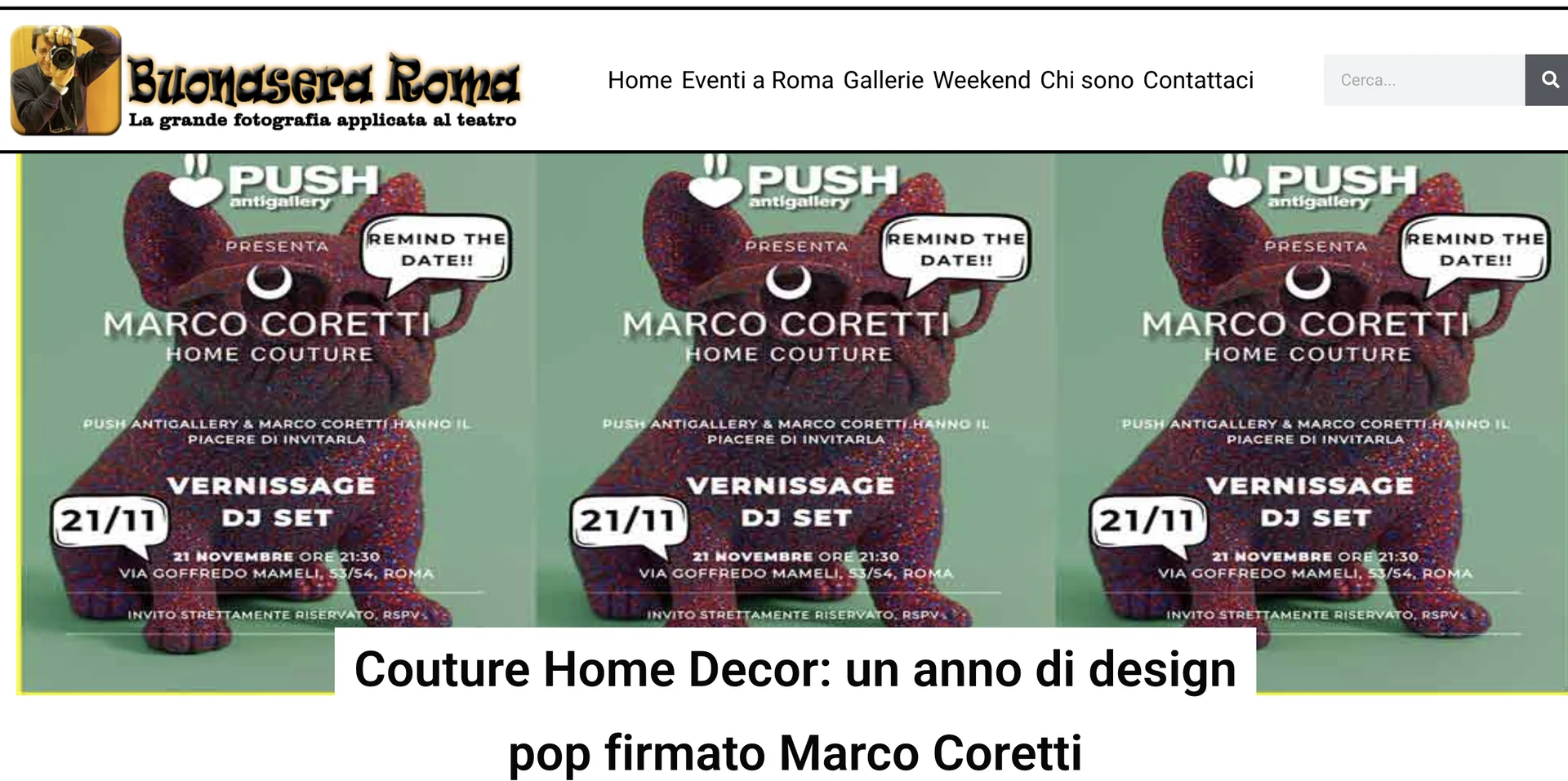 Copertina articolo: Couture Home Decor: un anno di design pop firmato Marco Coretti